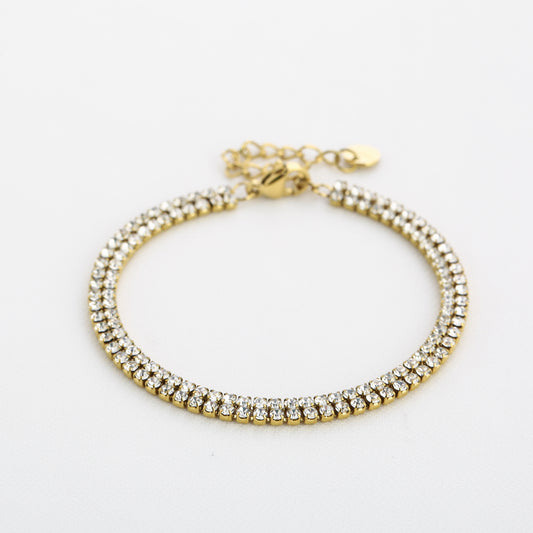 Dubbele armbandjes met strass