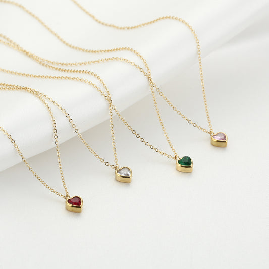 Ketting met zirkonia hartje