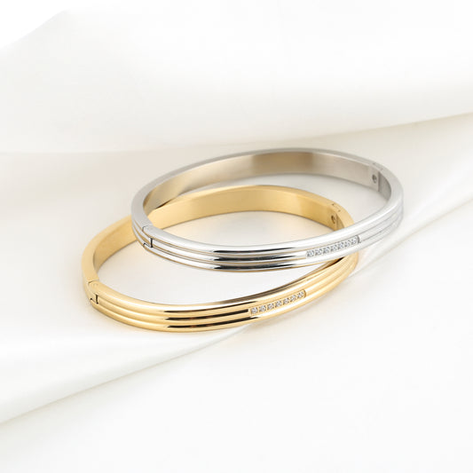 Basic bangle met steentjes
