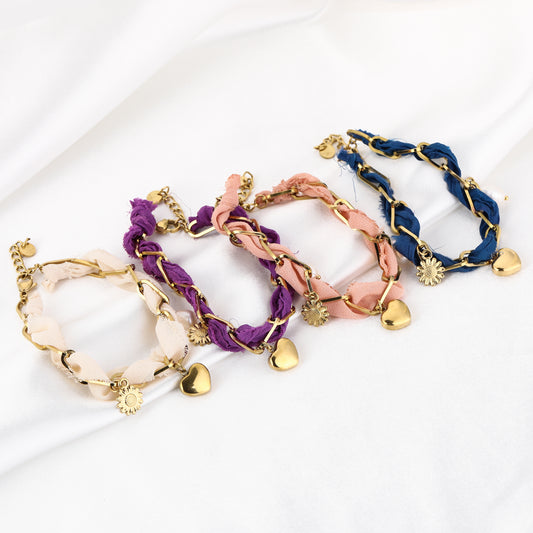 Bedel armband met stof